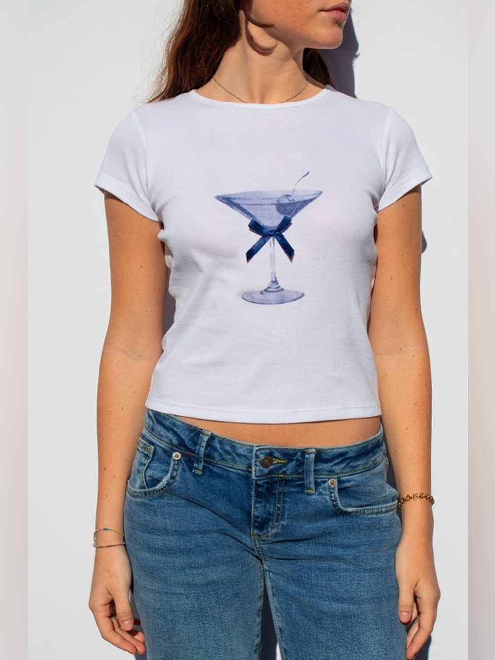 Baby Tee with Blue Martini